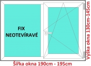 Okna FIX+OS SOFT rka 190 a 195cm x vka 130-145cm